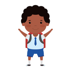 Sticker - cute afro student boy character