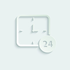 Poster - paper clock  - vector icon