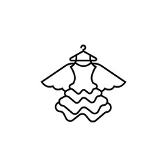 Wall Mural - dress angel line icon on white background