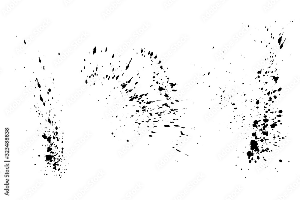 Black Paint Splatter Set Isolated On White Background Water Splash Silhouette Vector Texture Overlay Wall Mural Margarita