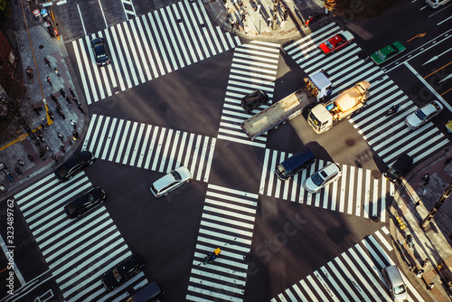Ginza Cross in Tokyo. View from above