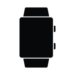 Poster - smart watch icon black vector wrist watch sign 