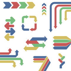 Wall Mural - Set of flat infographics arrows. Stock vector illustration on white background.