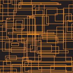 Fototapete - Seamless geometric pattern in op art design. The chaotic interweaving of geometric lines creating a continuous seamless pattern. Seamless vector pattern.