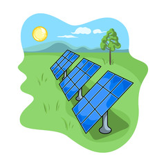 Wall Mural - Solar panel vector icon.Cartoon vector icon isolated on white background solar panel .