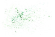 Green watercolor splashes isolated on black background. Color paint splatter