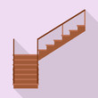 Wooden staircase vector icon.Flat vector icon isolated on white background wooden staircase.