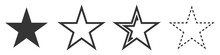 Star Vector Icons. Set Of Star Symbols Isolated.