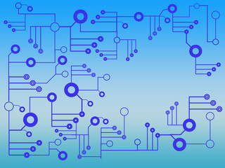 Poster - Electronic  digital technology concept on blue background