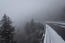 Snowy Winter Day At The Linn Cove Viaduct On The Blue Ridge Parkway