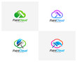 Set of Cloud paint logo design vector, Creative paint cloud logo template, Icon symbol