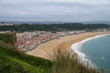 panorama of nazare, small town in portugal, top view