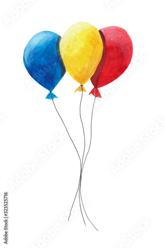 balony-czerwony-zolty-i-niebieski-na-bialym-tle