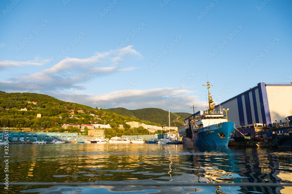 AVACHA BAY, KAMCHATKA PENINSULA, RUSSIA - AUGUST 10, 2018: One of the ...