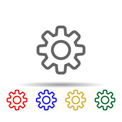 Poster - Gear multi color style icon. Simple thin line, outline vector of web icons for ui and ux, website or mobile application