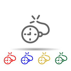 Poster - Bomb o'clock multi color style icon. Simple thin line, outline vector of web icons for ui and ux, website or mobile application