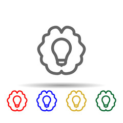 Poster - lamp brain multi color style icon. simple thin line, outline vector of web icons for ui and ux, webs