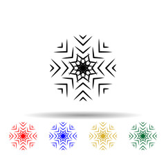 Poster - Snowflake multi color style icon. Simple thin line, outline vector of winter icons for ui and ux, website or mobile application