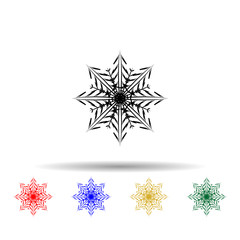Poster - Snowflake multi color style icon. Simple thin line, outline vector of winter icons for ui and ux, website or mobile application