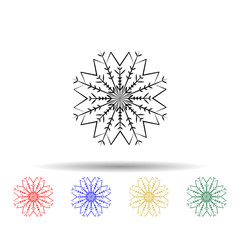 Poster - Snowflake multi color style icon. Simple thin line, outline vector of winter icons for ui and ux, website or mobile application