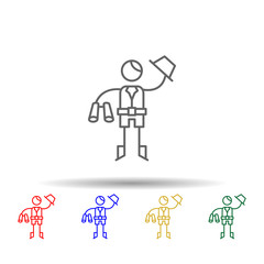 Poster - Explorer, binocular multi color style icon. Simple thin line, outline vector of Adventure icons for ui and ux, website or mobile application