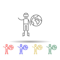 Poster - Trip, world, adventure multi color style icon. Simple thin line, outline vector of Adventure icons for ui and ux, website or mobile application