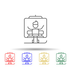Poster - Chairlift, adventure multi color style icon. Simple thin line, outline vector of Adventure icons for ui and ux, website or mobile application