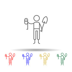 Poster - Constructor, adventure multi color style icon. Simple thin line, outline vector of Adventure icons for ui and ux, website or mobile application