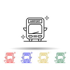 Poster - Bus to airport multi color style icon. Simple thin line, outline vector of Airport icons for ui and ux, website or mobile application
