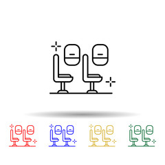 Poster - Eco class chair, airport multi color style icon. Simple thin line, outline vector of Airport icons for ui and ux, website or mobile application