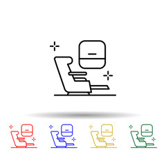 Poster - First class chair, airport multi color style icon. Simple thin line, outline vector of Airport icons for ui and ux, website or mobile application