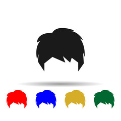 Poster - hair, woman, haircut shag multi color style icon. Simple glyph, flat vector of Haircut icons for ui and ux, website or mobile application