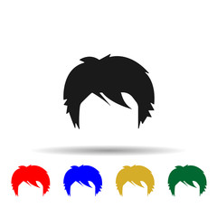 Poster - hair, woman, haircut short multi color style icon. Simple glyph, flat vector of Haircut icons for ui and ux, website or mobile application