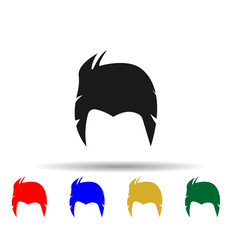 Poster - hair, woman, haircut short multi color style icon. Simple glyph, flat vector of Haircut icons for ui and ux, website or mobile application
