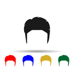 Poster - hair, woman, haircut caesar multi color style icon. simple glyph, flat vector of haircut icons for u