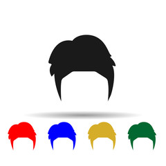 Poster - hair, woman, haircut caesar multi color style icon. simple glyph, flat vector of haircut icons for u