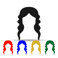Poster - hair, woman, haircut long multi color style icon. Simple glyph, flat vector of Haircut icons for ui and ux, website or mobile application