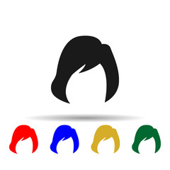 Poster - hair, woman, haircut, hair-down multi color style icon. Simple glyph, flat vector of Haircut icons for ui and ux, website or mobile application