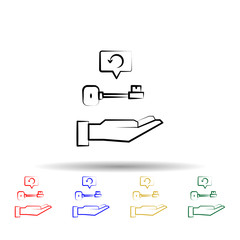 Poster - Psychometric multi color style icon. Simple thin line, outline vector of mad science icons for ui and ux, website or mobile application
