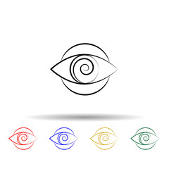 Poster - Hypnosis multi color style icon. Simple thin line, outline vector of mad science icons for ui and ux, website or mobile application