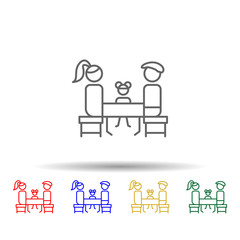Poster - Family, table, restaurant multi color style icon. Simple thin line, outline vector of Restaurant icons for ui and ux, website or mobile application