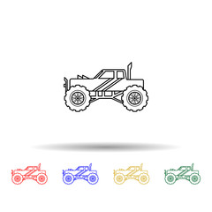 Poster - Bigfoot car multi color style icon. Simple thin line, outline vector of bigfoot car icons for ui and ux, website or mobile application