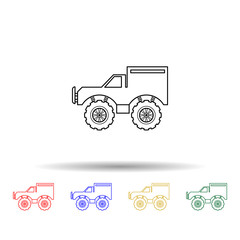 Poster - Bigfoot car multi color style icon. Simple thin line, outline vector of bigfoot car icons for ui and ux, website or mobile application