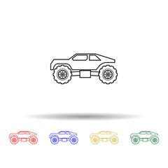 Poster - Bigfoot car multi color style icon. Simple thin line, outline vector of bigfoot car icons for ui and ux, website or mobile application