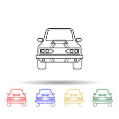 Poster - Muscle car front multi color style icon. Simple thin line, outline vector of bigfoot car icons for ui and ux, website or mobile application