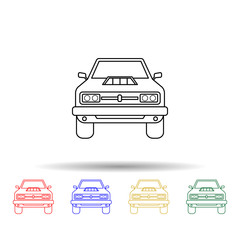 Poster - Muscle car front multi color style icon. Simple thin line, outline vector of bigfoot car icons for ui and ux, website or mobile application