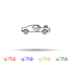 Poster - Racing muscle car multi color style icon. Simple thin line, outline vector of bigfoot car icons for ui and ux, website or mobile application