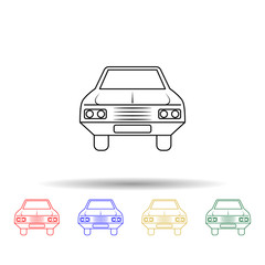 Poster - Car front multi color style icon. Simple thin line, outline vector of bigfoot car icons for ui and ux, website or mobile application
