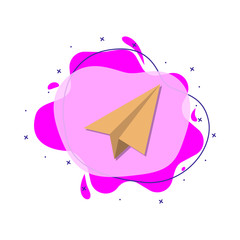 Sticker - Paper airplane colored icon. Simple color vector of education icons for ui and ux, website or mobile application