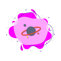 Poster - planets colored icon. simple color vector of education icons for ui and ux, website or mobile applic